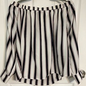 Forever 21 Striped Off the Shoulder Blouse - XL